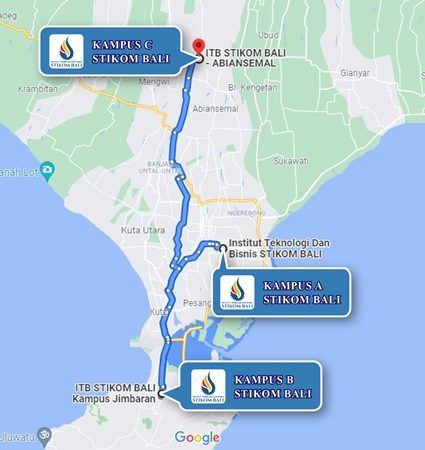 Lokasi dan Peta (Google Map) ITB STIKOM Jimbaran Bali Pts Ptn